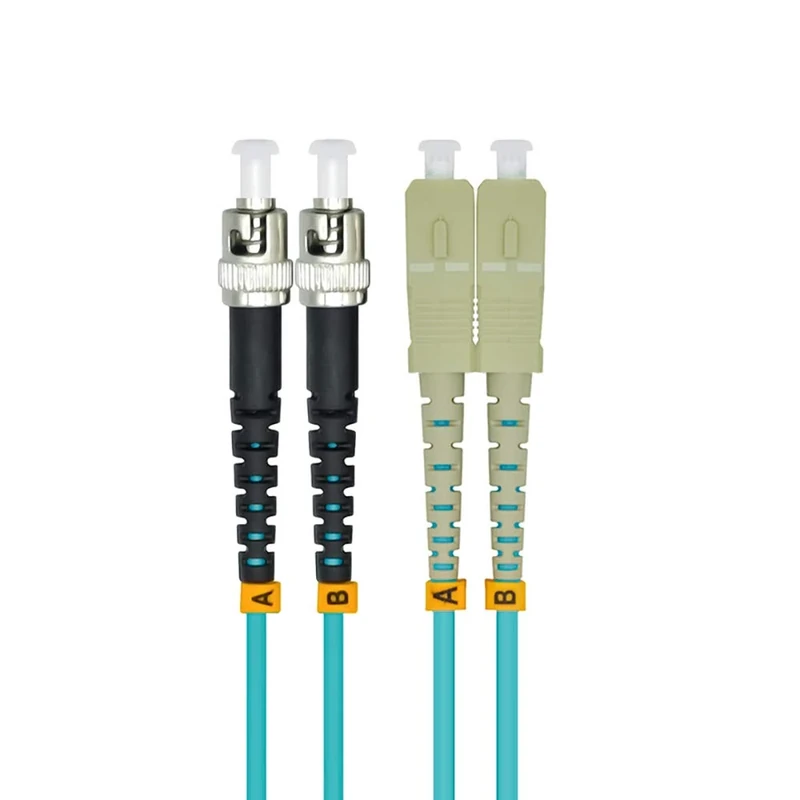 Jeirdus 50M SC to ST 10G OM3 Indoor Armored Duplex 50/125 Fiber Optic Cable Jumper Optical Patch Cord Multimode 50Meters 160ft SC-ST