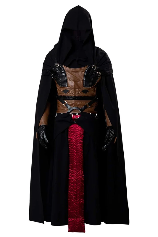 Cosplaysky Men's Tunic Hooded Robe for Darth Revan Costume Black Outfit Medium - Image 1