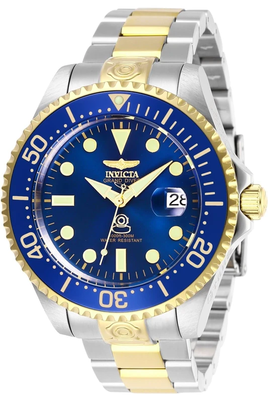 Invicta Grand Diver 27613 Men's Watch - Waterproof - Analogue - Automatic Movement - stainless steel with blue dial - 47mm