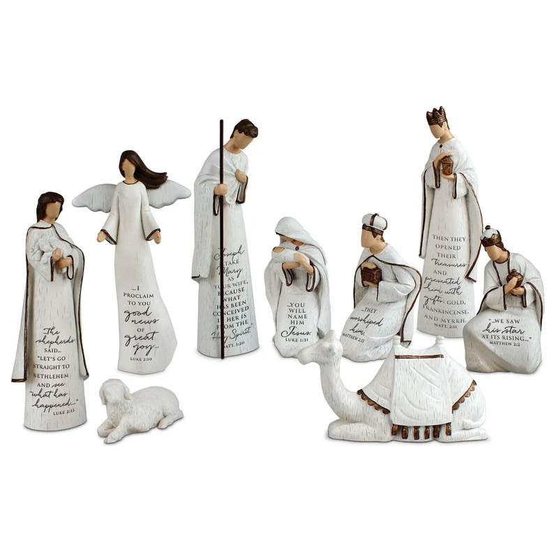 Lighthouse Christian Products Savior is Born Resin Christmas Nativity Set, Multicolor, 8 inch