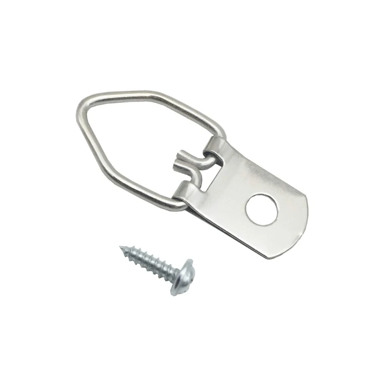 100 Pack D-Ring Steel Picture Hangers with Screws Picture Hang Solutions, Picture Hooks for Clock Paintings Artwork Picture Frame Photos