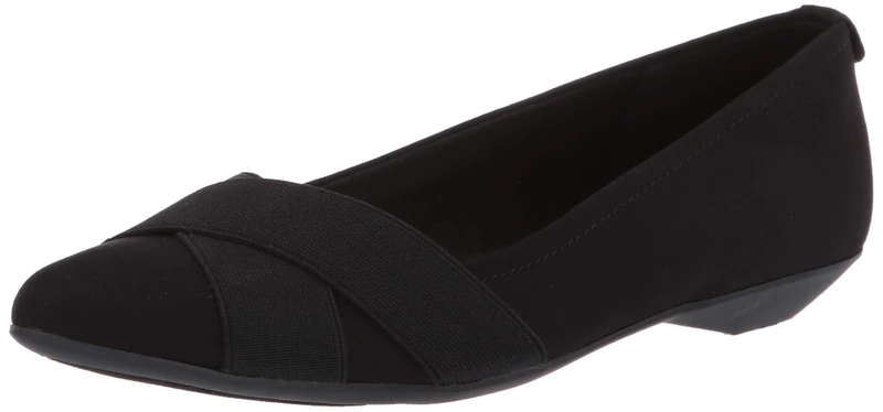 Anne Klein Women's Oalise Ballet Flat, Black/Black, 8.5 UK