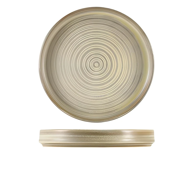 Genware Terra Porcelain Matt Grey Presentation Plate, 26cm, PR-PMG26, Pack of 6