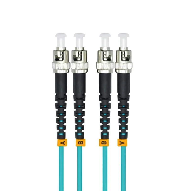 Jeirdus 50M ST to ST 10G OM3 Indoor Armored Duplex 50/125 Fiber Optic Cable Jumper Optical Patch Cord Multimode 50Meters 160ft ST-ST - Image 1