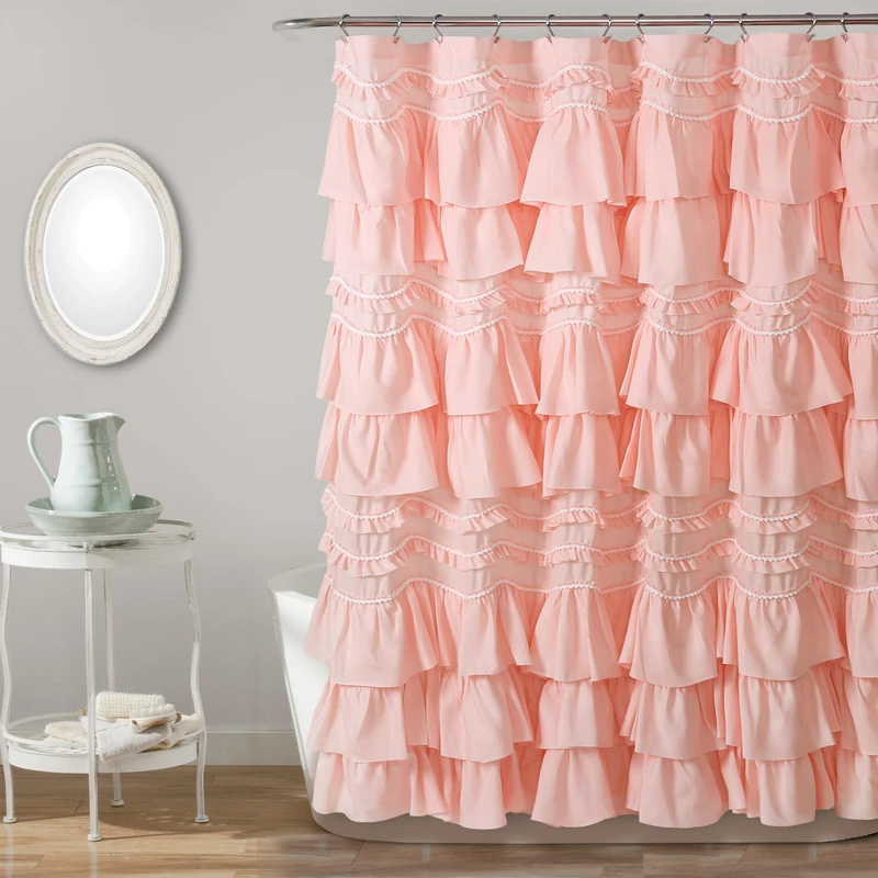 Lush Decor, Blush Kemmy Shower Curtain, 72" x 72"