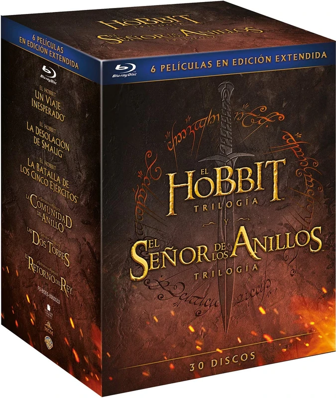 Hobbit Trilogy/Lords of The Ring Trilogy (WÄšadca PierÄšcieni) [Box] [18xBlu-Ray]+[12DVD] (English Audio. English subtitles)