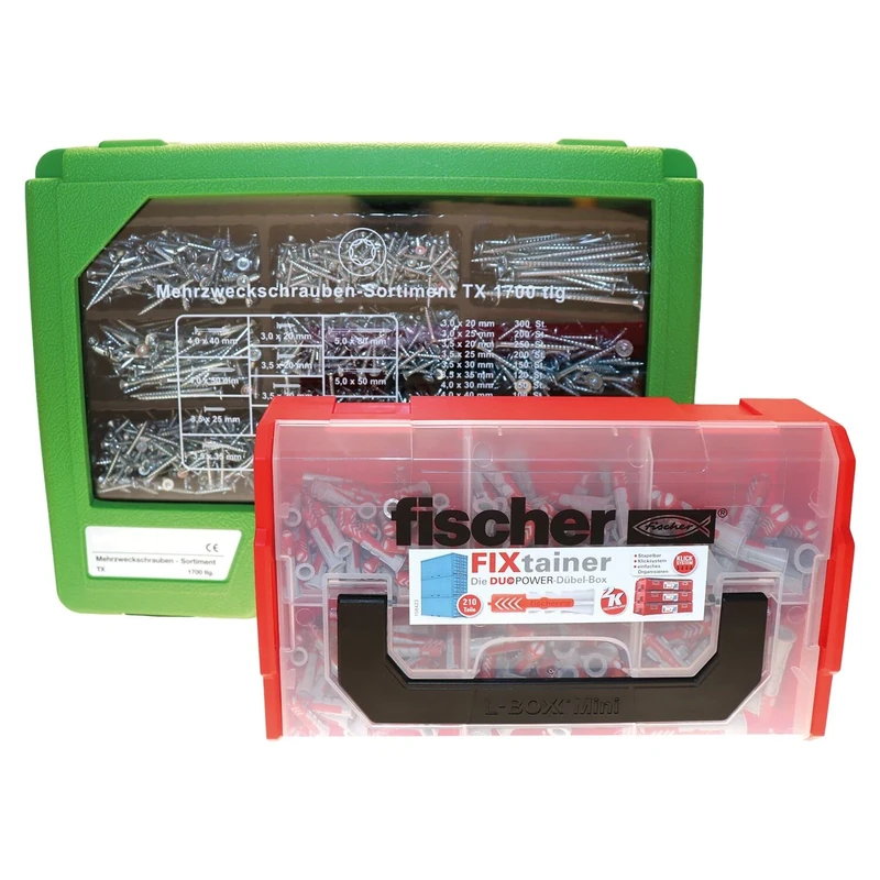 Secotec Fischer 118500217 Dowels and Screw Set Green/Red