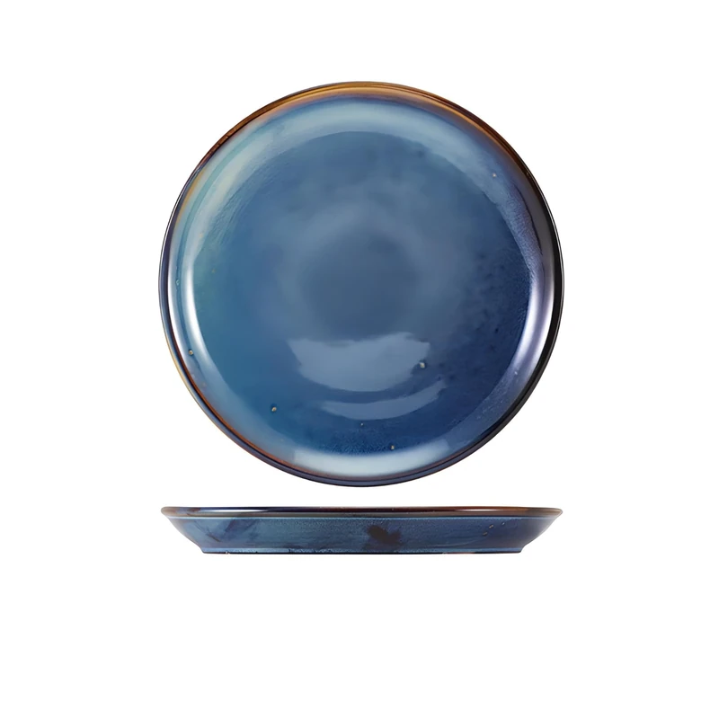 Genware Terra Porcelain, Aqua Blue, Coupe Plate, 190mm, CP-PBL19, Pack of 6