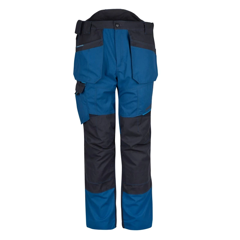 Portwest T702 Men's WX3 Work Trousers - Stretch Fabric Workwear Utility Safety Trousers with Holster and Knee Pad Pockets Persian Blue, 41