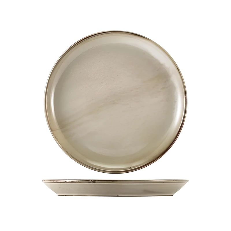 Genware Terra Porcelain Grey Coupe Plate, 27.5cm, CP-PG27, Pack of 6