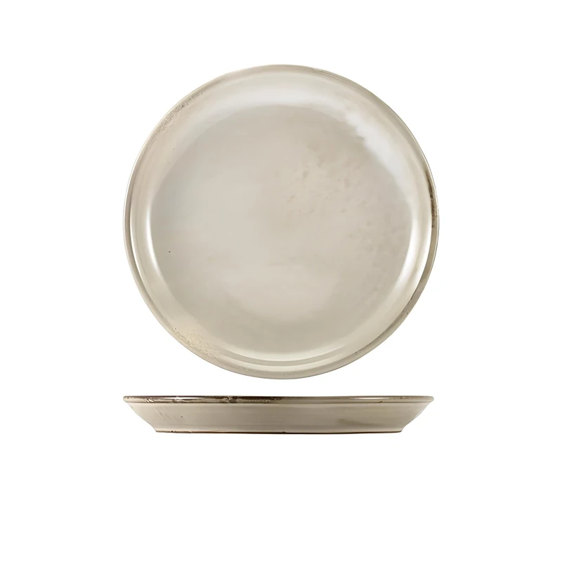 Genware Terra Porcelain Grey Coupe Plate, 19cm, CP-PG19, Pack of 6