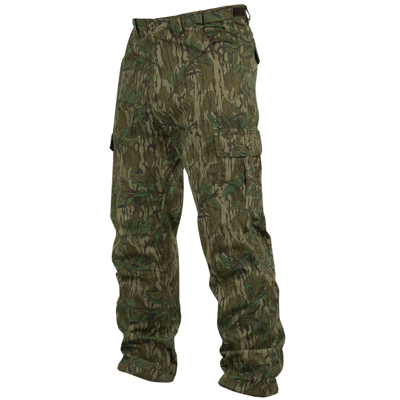 Mossy Oak Cotton Mill 2.0 Camo Hunting Pants for Men Camouflage Clothes, 3X-Large, Greenleaf