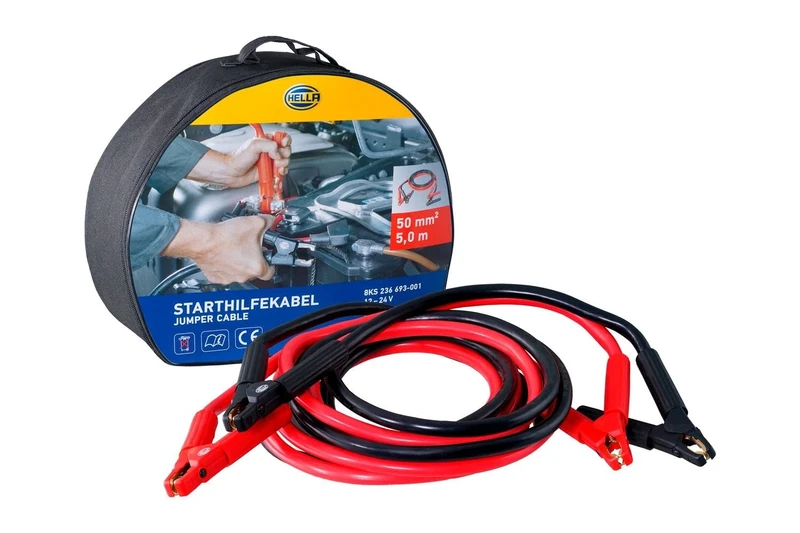 HELLA 8KS 236 693-001 Jumper Cables - 12/24V - 750A - Cable: 5m - without overvoltage protection