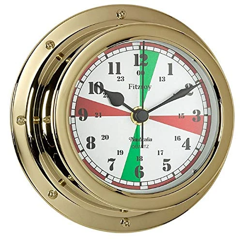 Fitzroy QuickFix Radio Silence Clock, Brass, White