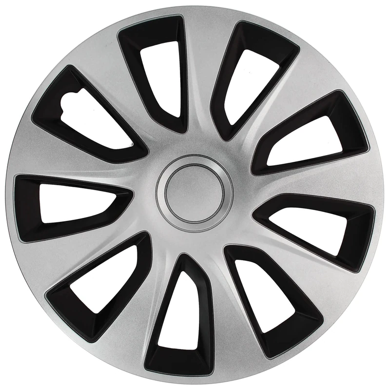 CAR+ VNJ3214 Washington Wheel Trims 4-Piece Set, 14-inch, Silver/Black