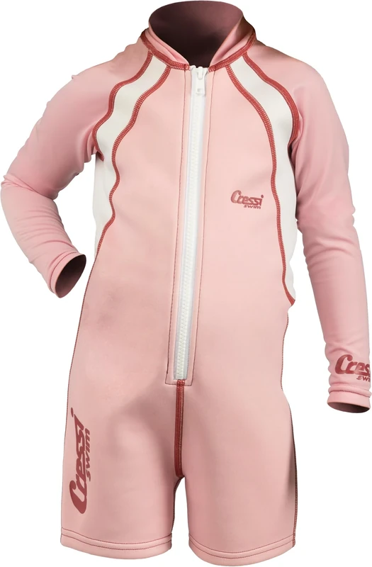 Cressi 1946 Unisex Child Kids Long Sleeve Swimsuit Thermal Wetsuit, Neoprene Ultra Stretch, 1.5/2 Mm - Pink, S (2 Years)
