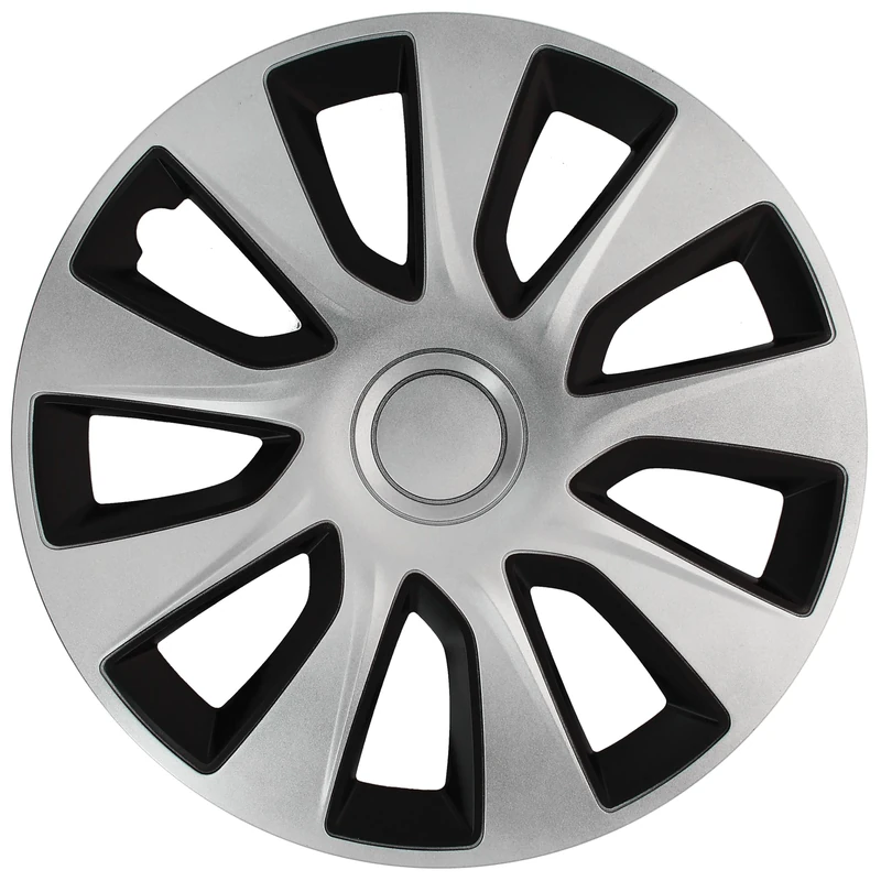 CAR+ VNJ3217 Washington Wheel Trims 4-Piece Set, 17-inch, Silver/Black