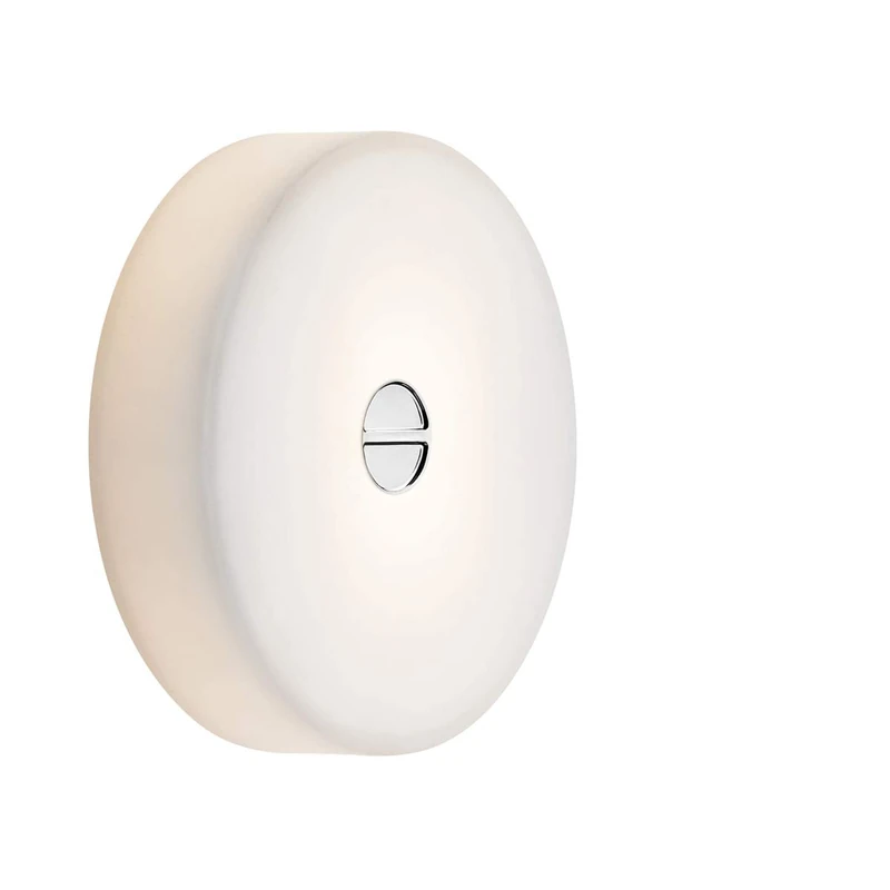 Flos Mini Button EU DIFF VETRO/Opal, Glass, White, 14x4.6cm