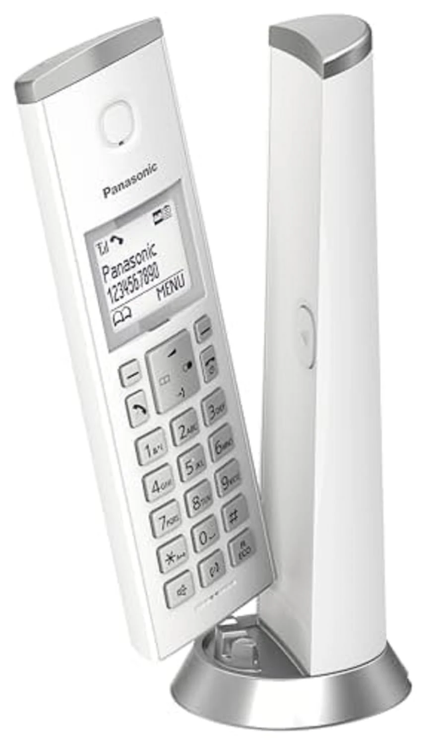 Panasonic KX-TGK220 Designer Cordless Phone, with answerphone, call blocker and do not disturb mode - White