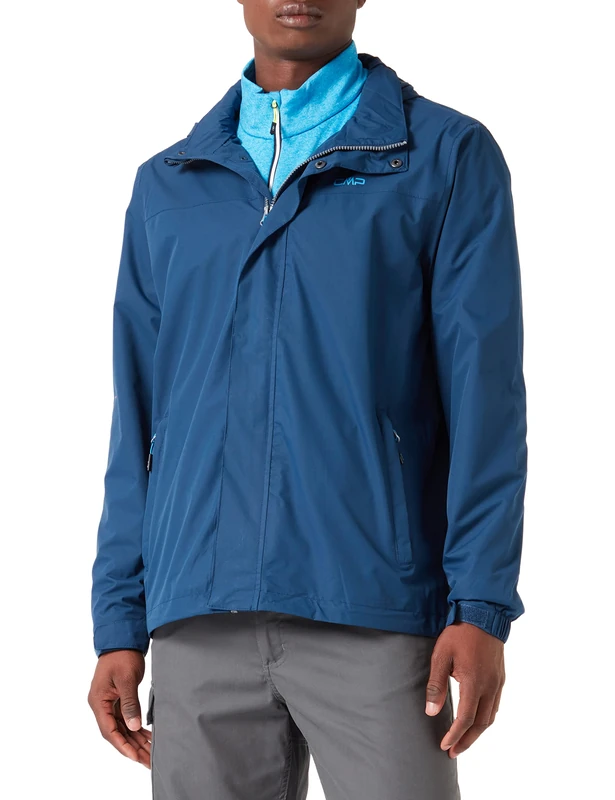 CMP - Man Jacket Snaps Hood, Marine, 56