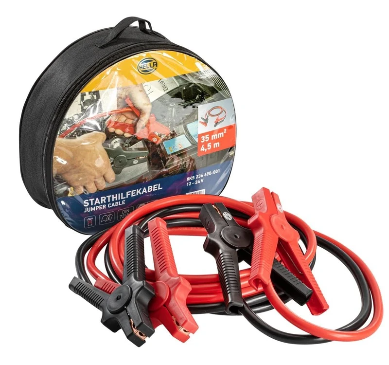 HELLA 8KS 236 690-001 Jumper Cables - 12/24V - 480A - Cable: 4.5m - without overvoltage protection