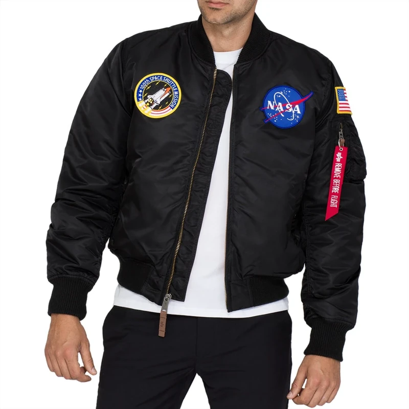 Alpha Industries MA-1 VF NASA Bomber Jacket for Men Black