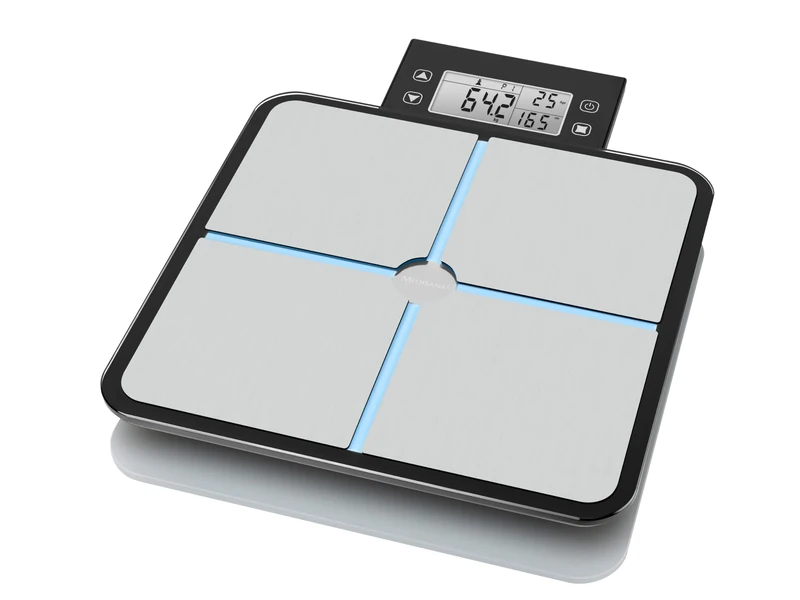 Medisana BS 460 Body analysis scale – Digital Bathroom Scales with Body Fat, Muscle and Bone Mass Analysis, Calorie Analysis (BMR), Removable Display with Wall Mount