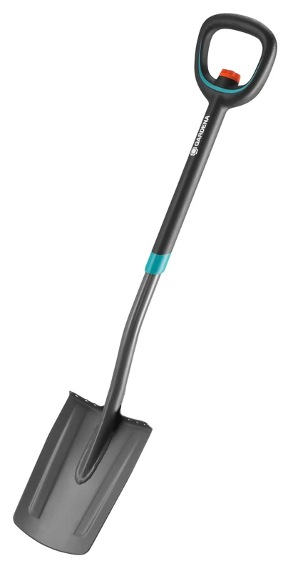 Gardena NatureLine Spade, Garden Spade Steel for Turning Over and Removing Soil, Safe Foot Rest, FSC Ashwood D-Handle (17000-20)