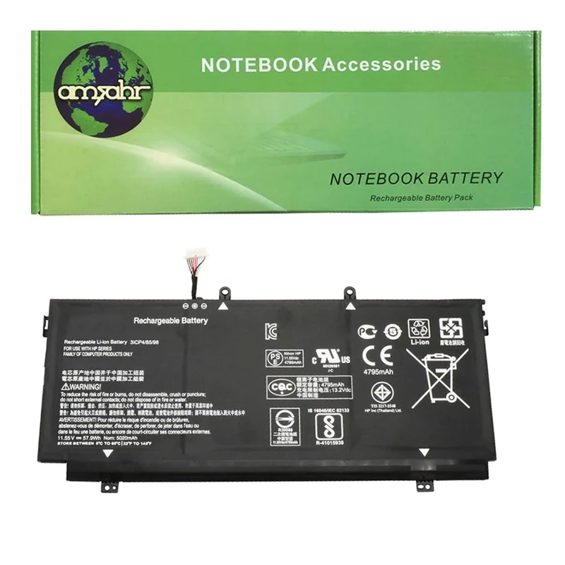 amsahr 901308-421-03 Replacement Battery for HP 901308-421, 901345-855, CN03XL, HSTNN-LB7L - Includes Stereo Earphone ()