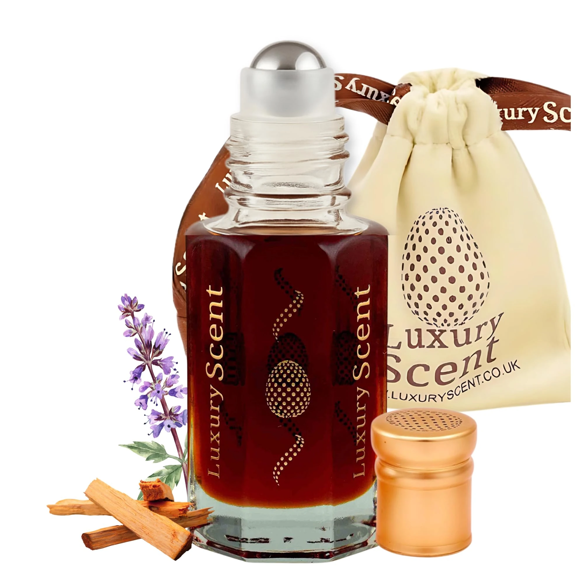 Perfume Oil Indian Patchouli Roll-On 3ml – Long Lasting Alcohol Free Arabian Attar – Premium Unisex Woody Earthy Fragrance with Natural Patchouli & Sandalwood Notes by Luxury Scent