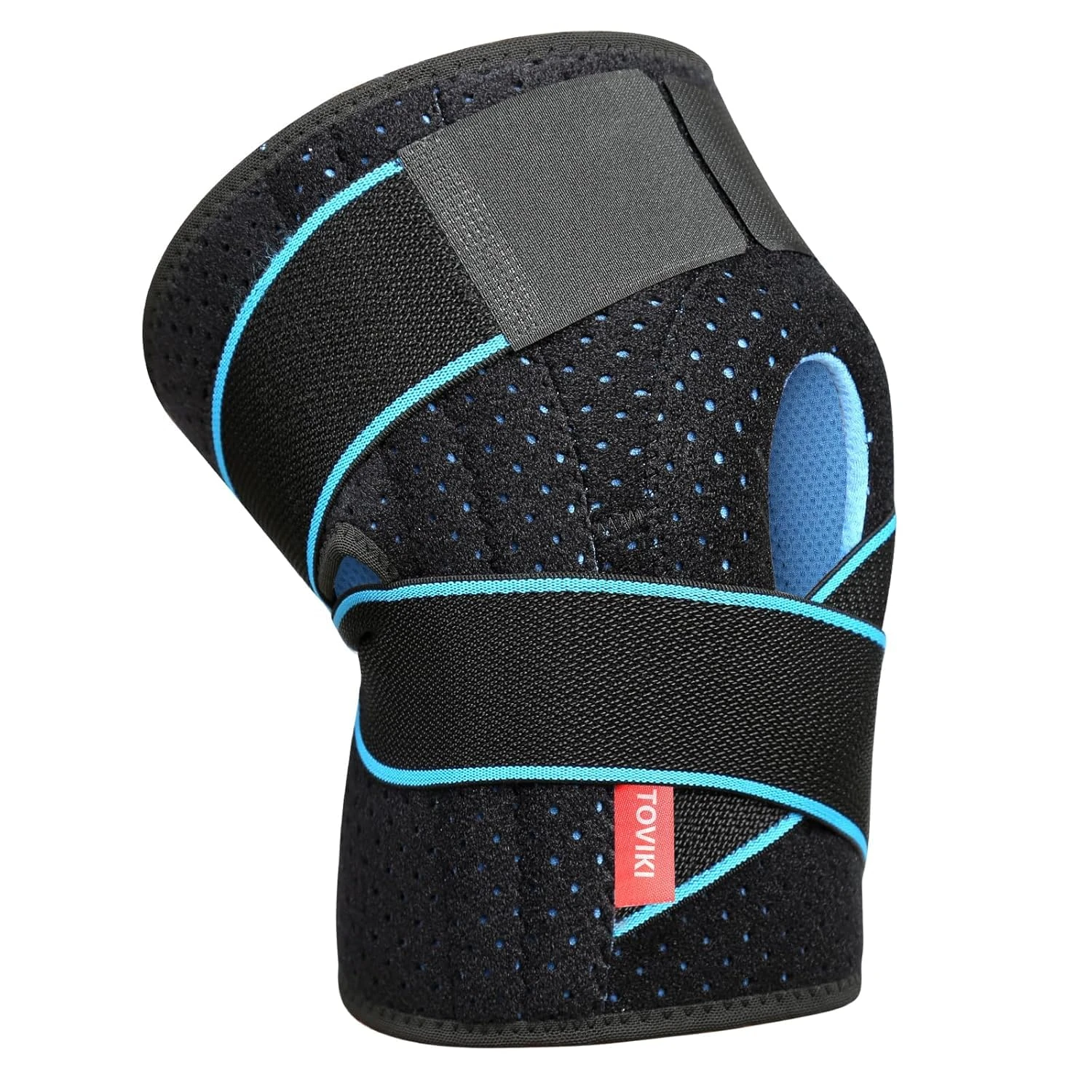 TOVIKI Knee Support Adjustable Open-Patella Neoprene Compression Knee Braces for Arthritis Joint Pain Injury Meniscus Pain Relief Rehabilitation Running Workout Weight Lifting Knee Brace for Men Woman