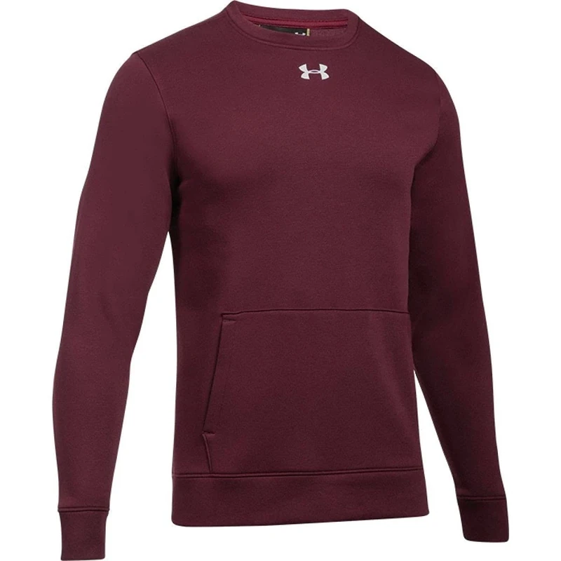 Under Armour Men's Hustle Fleece Crew (Maroon, Large) - Image 1