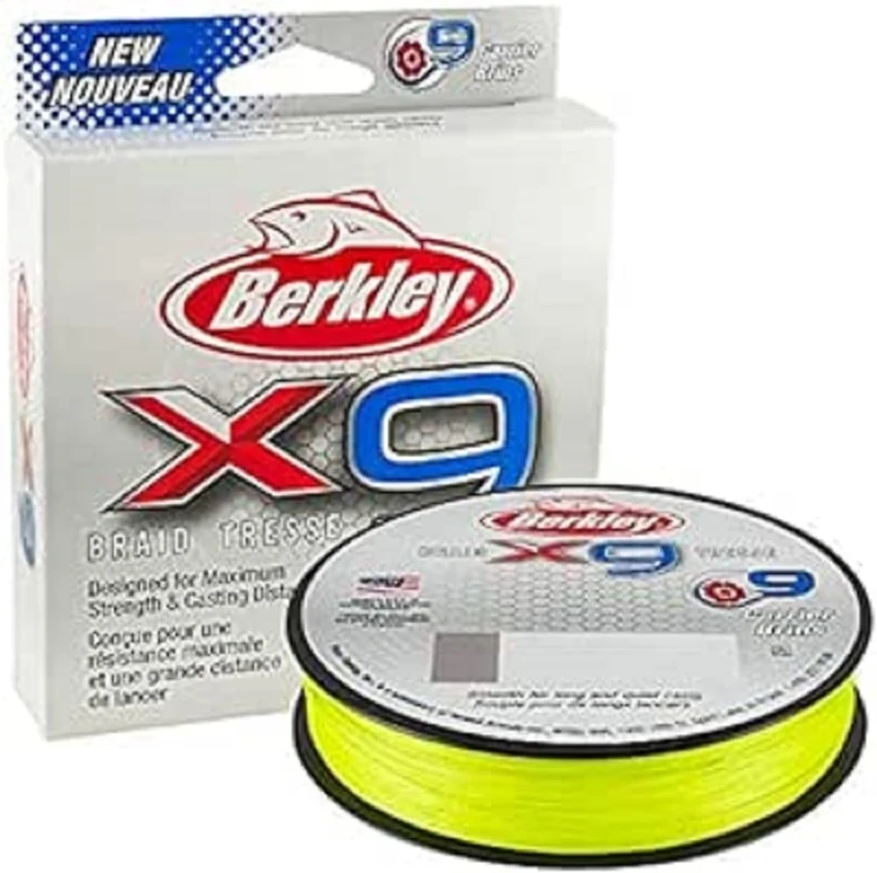 Berkley X9 Braided Fishing Line - 9 Strand Braid Line for Saltwater and Freshwater Fishing, Unisex,, Flame Green, 7.60kg| 328yd | 300m
