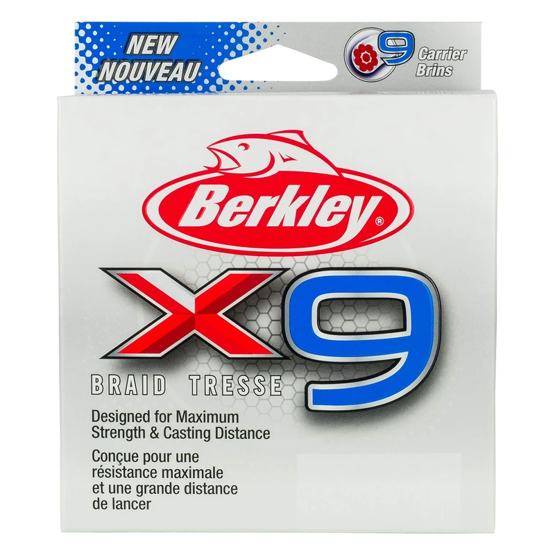 Berkley X9 Braided Fishing Line - 9 Strand Braid Line for Saltwater and Freshwater Fishing, Unisex,, Crystal, 27.0kg| 328yd | 300m