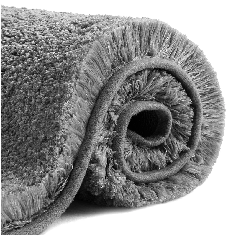 Non Slip Bath Mat Thickened Bath Rug for Bathroom Absorbent Ultra Soft Bathroom Mat Rug Fluffy Microfiber Bedside Rug Carpet Floor Mat, Quick-drying, Machine Washable - 50 x 80cm (Dark Gray)