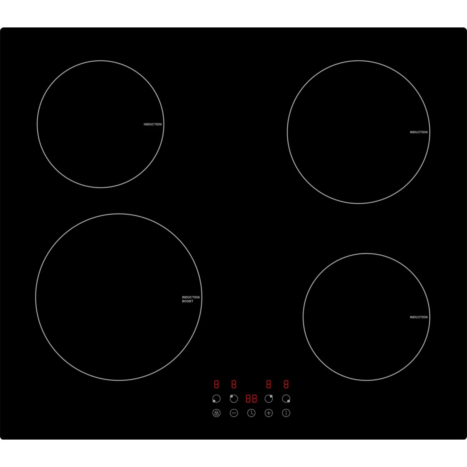electriQ 60cm 4 Zone Induction Hob Black