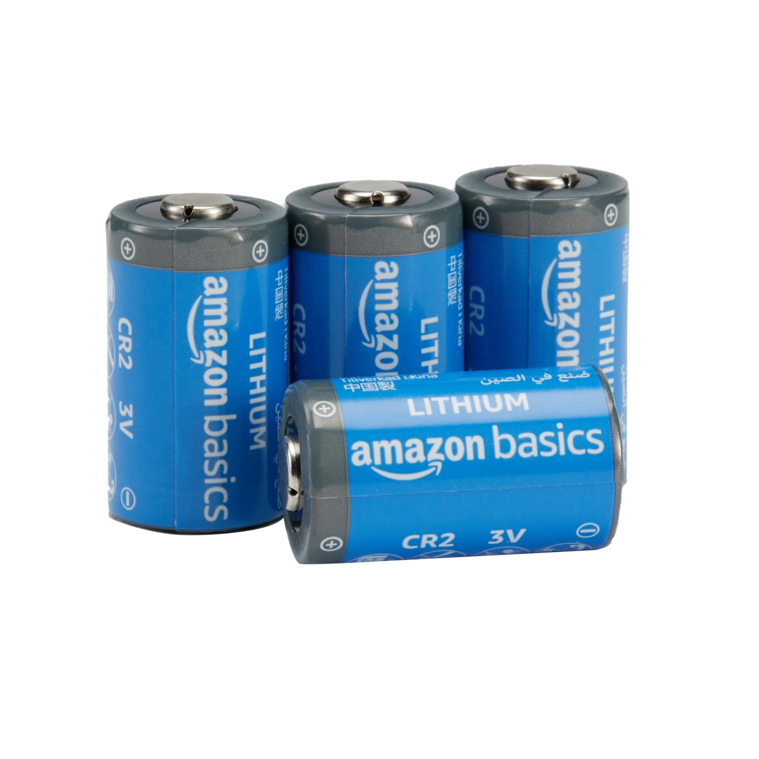 Amazon Basics 4-Pack CR2 Lithium Batteries, 800 mAh, 3 Volt, Long Lasting Power