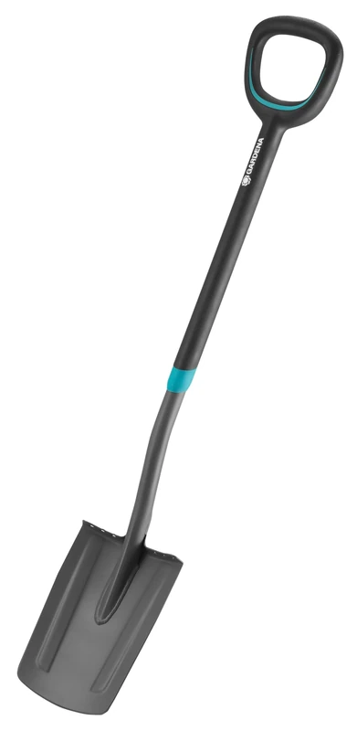 Gardena ErgoLine Pointed Spade, Garden Spade Steel for Turning Over and Removing Soil with Foot Rest and Ergonomic D-Handle (17012-20)