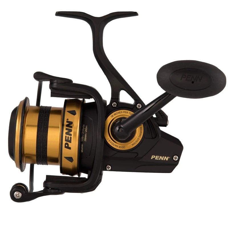 PENN Spinfisher VI Long Cast, Fishing Reel, Spinning Reel, Sea Fishing, Sea Fishing Reel With IPX5 Sealing That Protects Against Saltwater Ingression, Caters for different species, Black / Gold, 7500