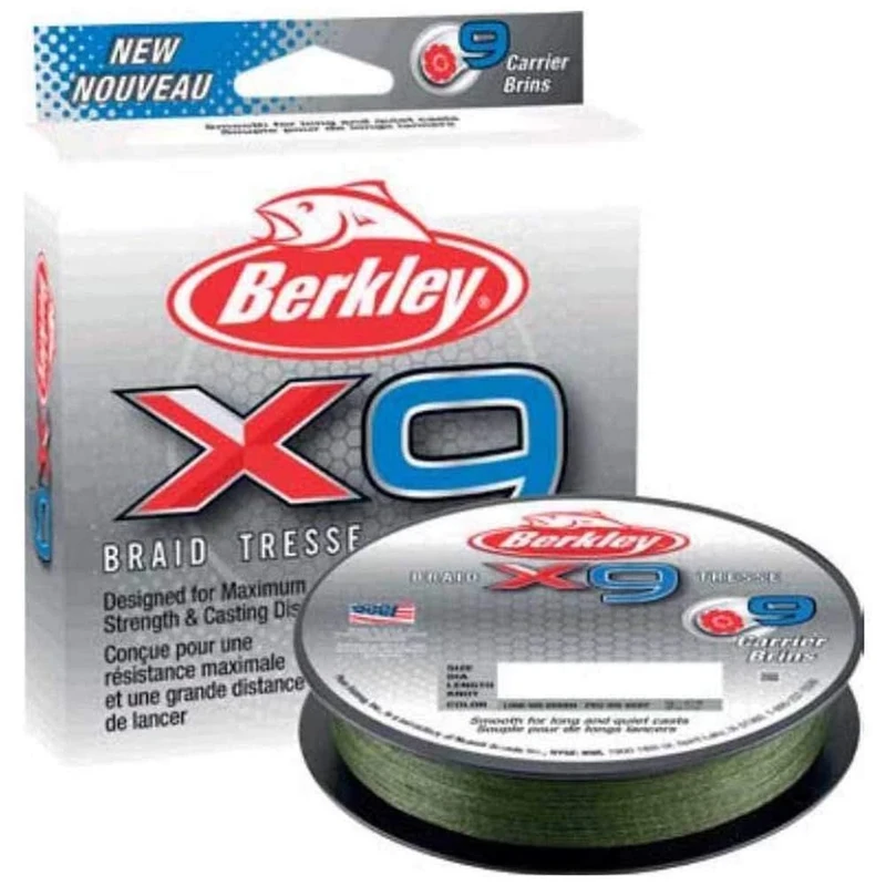 Berkley X9 Braided Fishing Line - 9 Strand Braid Line for Saltwater and Freshwater Fishing, Unisex,, Crystal, 7.6kg| 328yd | 300m