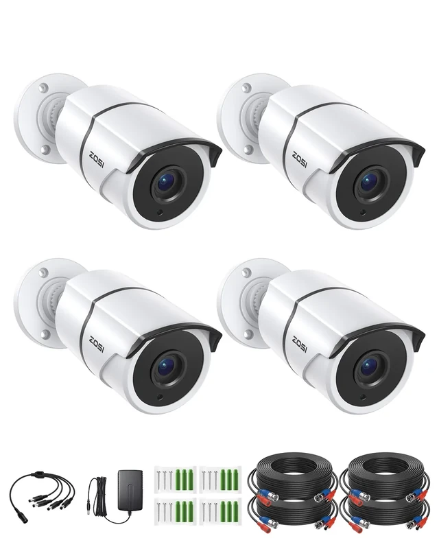 ZOSI 4PACK 1920TVL 1080P HD TVI Security Cameras 120ft Night Vision CCTV Cameras Home Security Day/Night Waterproof Camera for 720P,1080P,5MP,4K HD-TVI Analog DVR Systems
