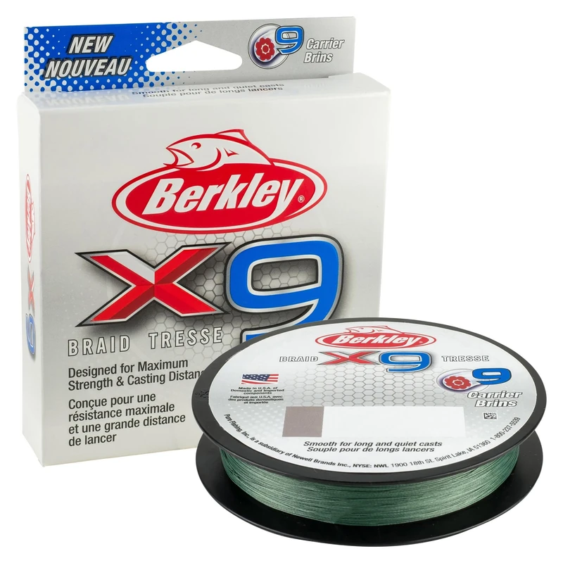 Berkley X9 Braided Fishing Line - 59.7kg 219yd Low-Vis Green