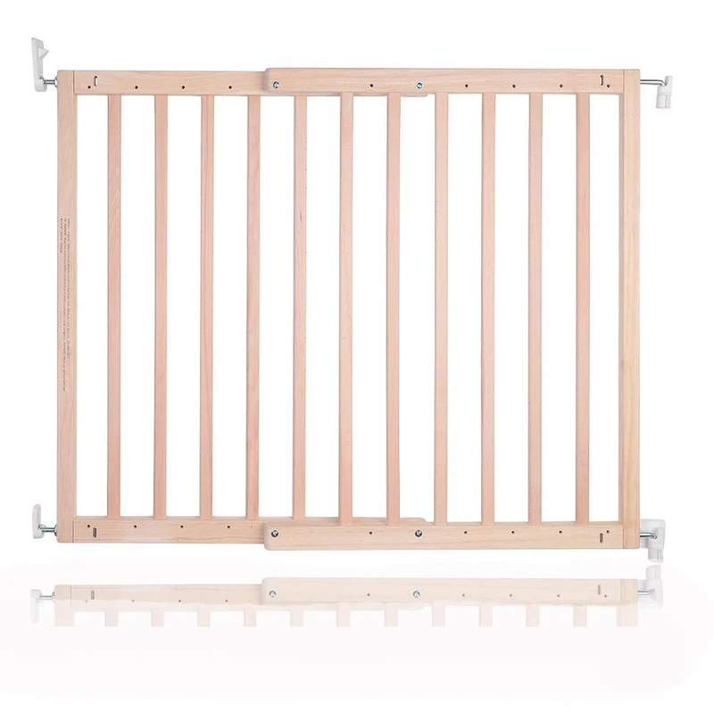 Safetots Top of The Stairs Screw Fitted Stair Gate, Natural Wooden, 63.5cm - 105.5cm, Wood Baby Gate, Screw Fit Safety Barrier, Stylish and Practical Safety Gate
