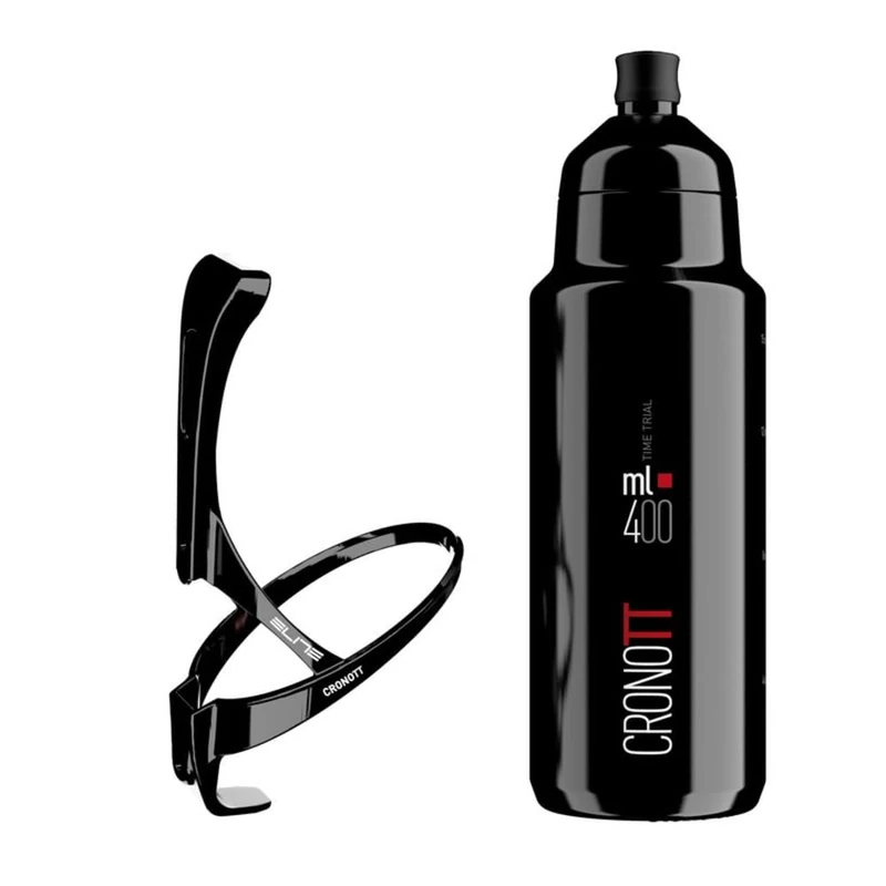 Elite Crono TT Aero Bottle Kit Includes Carbon Cage and 400 ml Aero Bottle, 0357060001