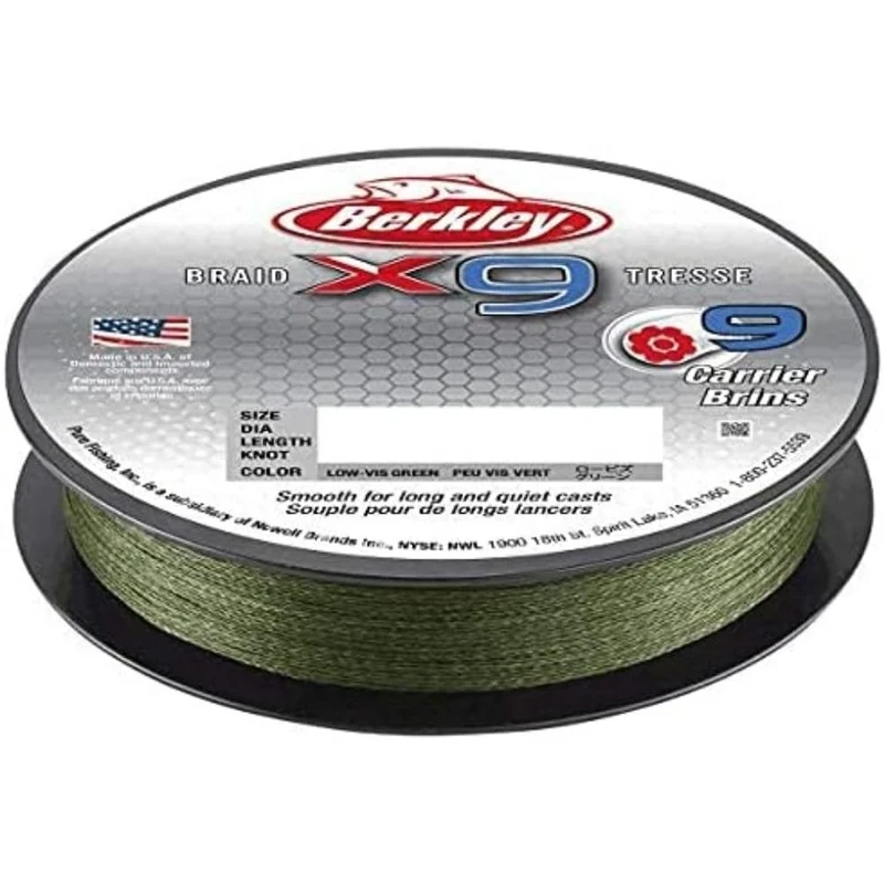 Berkley X9 Braided Fishing Line - 9 Strand Braid Line for Saltwater and Freshwater Fishing