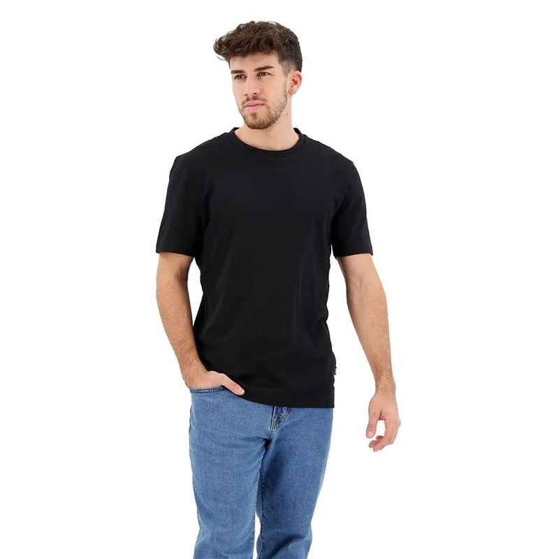 BOSS Men's Plain Short Sleeve Crewneck T-Shirt, Black, Large