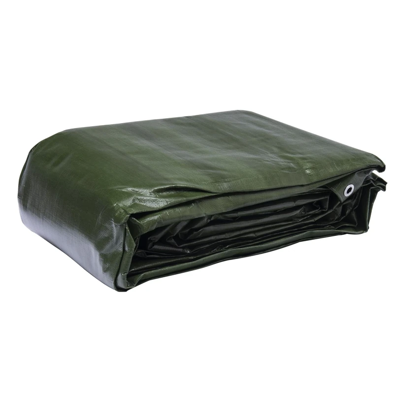 WERKA PRO Bâche Multifonctions Noire et Verte WerkaPro 10669 Multifunctional Waterproof Tarpaulin – 5 x 8 m – 240 g/m² – Reversible, Green and Black, 5x8 m