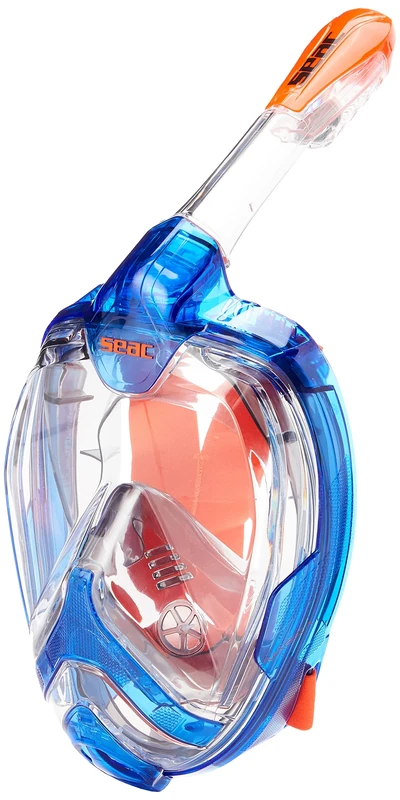 SEAC Magica, Full Face Antifog Snorkelling Mask with Soft Facial Skirt, Exhalation Valve and Dry Snorkel Top