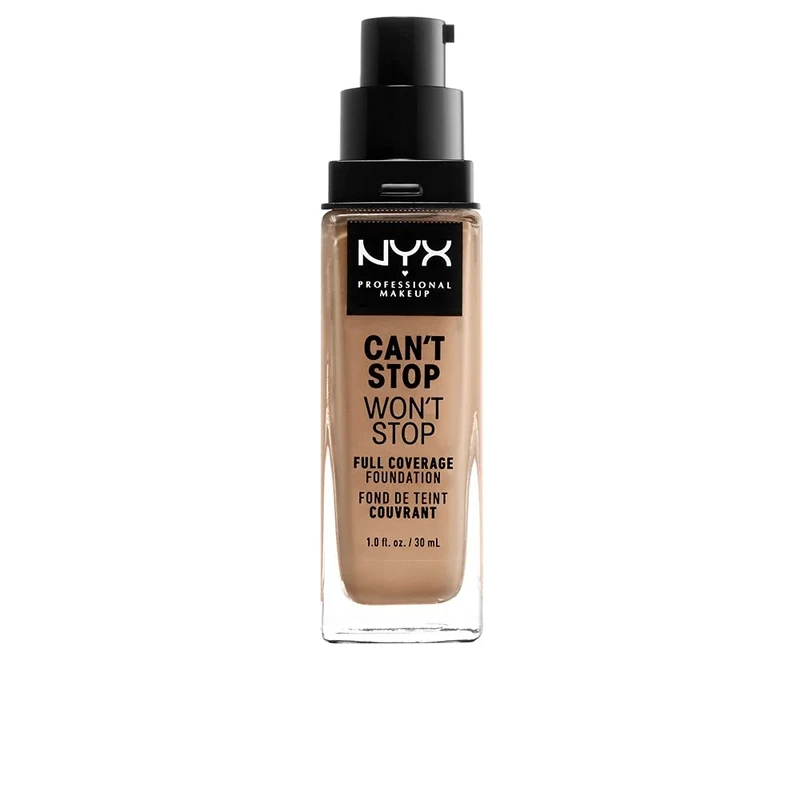 NYX Professional Makeup 24 Hour Full Coverage Lightweight Foundation, Can't Stop Won't Stop, Long Lasting, Waterproof, Vegan Formula, Matte Finish, Shade: Classictan