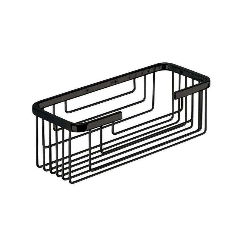 Gedy Rectangular Object Holder, Stainless Steel, Black, 25.2 x 10.2 x 8.6 - Image 1